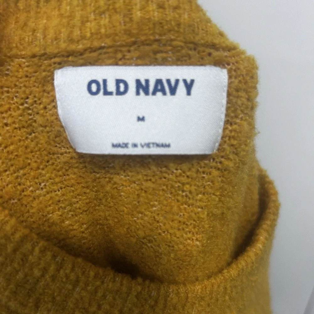 Old Navy Womens Mustard Scoop Neck Long Sleeve Comfort Fit Hi-Low Pullover M